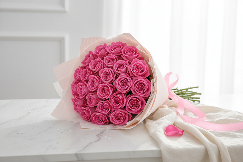 Букет из 19 розовых роз