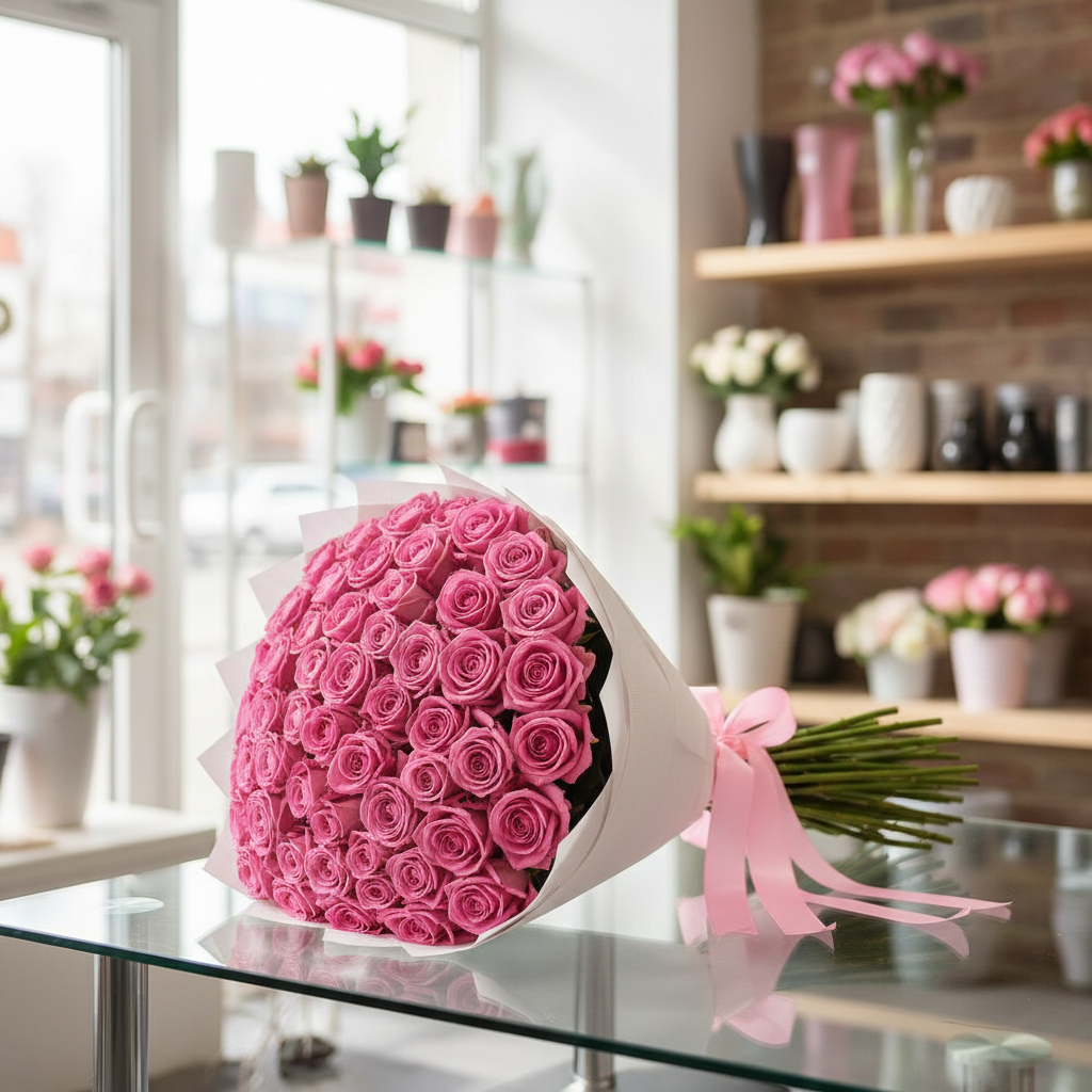 Букет «Любовь», 51 розовая роза