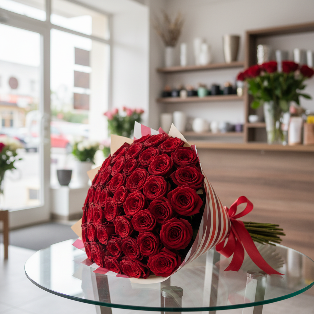 Букет мечты: 51 красная роза